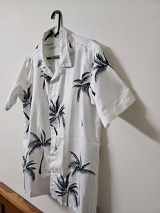Beach Wear Half Sleeve Shirt-White