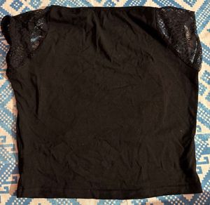 Black Lace Trim Top Gothic