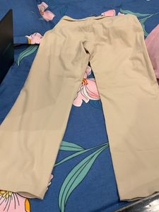Beige Flared Trousers
