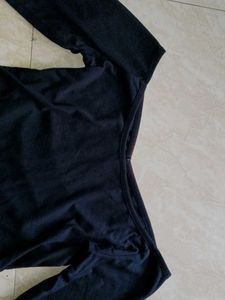 Black Off-the-Shoulder Crop Top