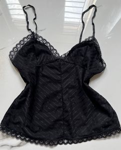 Black Lace Trim Cami Top