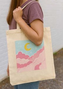 Cute Moon & Clouds Tote Bag🌜💖