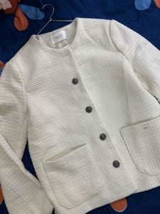 Chic Textured Cream Jacket