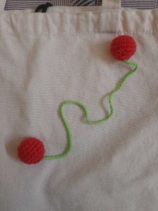 Cute Crochet Cherry bag charm