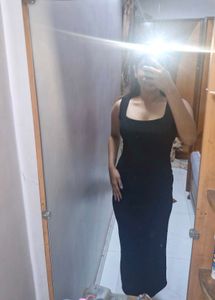 LONG BLACK BODYCON DRESS