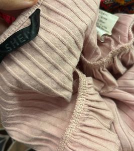 Pink Halter Top with Ruffle Detail