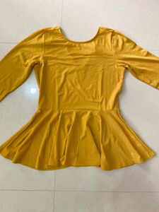 AND Yellow Peplum Top