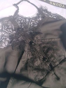 Lace-trimmed Sttrapy Top