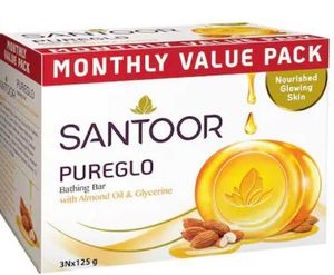 Santoor pureglo bathing bar
