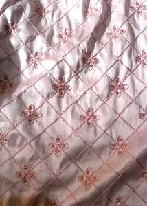 Embroidered Quilted Fabric Piece