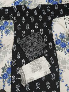 Black Printed Kurta Set