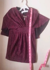 Girls Maroon Plaid Dress