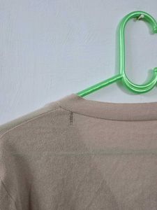 Beige Knit Cardigan Sweater bust 36