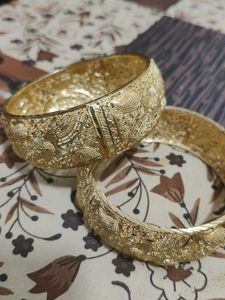 Artificial Gold-toned Bangles (Set of 2)