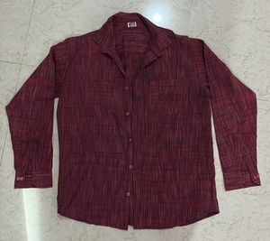 Burgundy Long Sleeve Button-Down