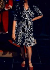 Zebra Print Wrap Dress