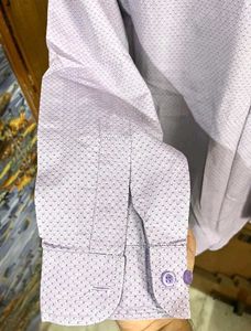 LAVENDER PRINTED TAILORED COTTON SHIRT 38