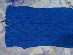 Blue Lace Sleeveless Dress