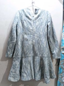 Elegant Lace Pattern Winter Frock