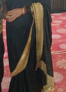 Please Help Me Party Wear Black Saree