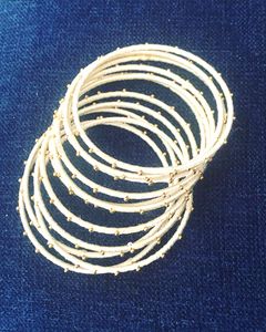 Fabric Prestine White Bangles For Sale!