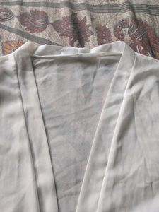 White Sheer Tie-Front Top