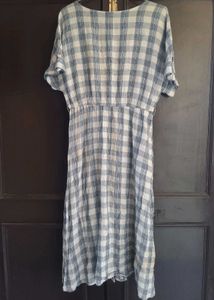White&amp;blue Checks Dress
