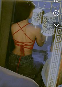 Red Tie-Back Crop Top