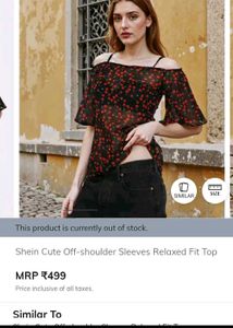 Cherry Print Cold Shoulder Top
