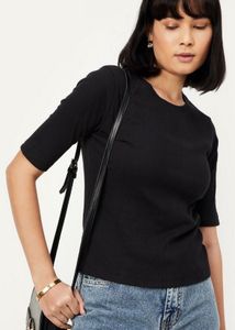 Black Ribbed TShirt by Max | Size S