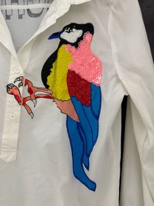 Bird Applique White Shirt