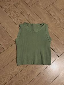 Green Tank Crop Top