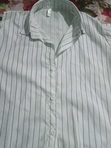 Striped Cold Shoulder  shirt