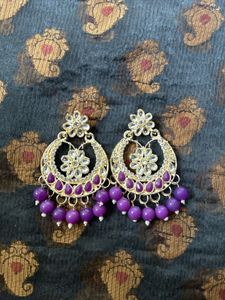 Jhumkas With Stones And Beads