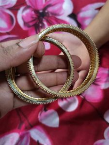 Pink &amp; White Stone Bangles