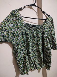 FIG Floral Print Square-Neck Top For Women