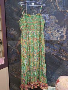 Floral Green Maxi Dress