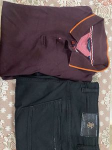 Jack & Jones Polo T Shirt- Black Denim Jeans Combo
