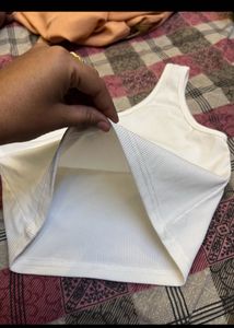 White One Shoulder Tank Top