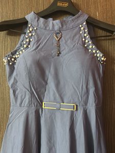 Blue Halter Mini Dress