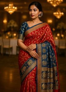 Elegant Red Banarasi Saree