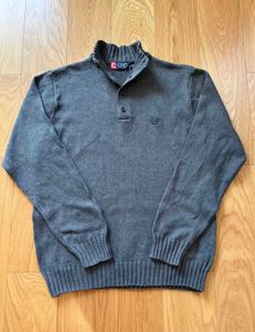 Ralph Lauren Gray Knit Button Sweater
