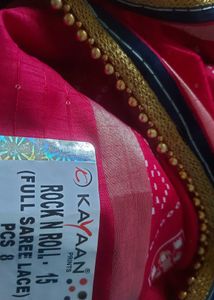 Red Diamond Print Fabric with Trim Handmade