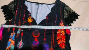 ❤️Boho Black Feather Print Dress❤️