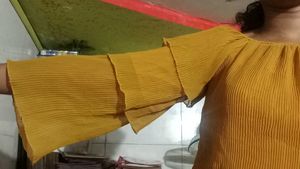 Mustard Off-Shoulder Ruffle Top
