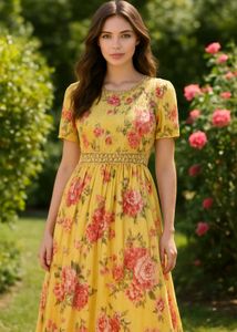 Floral Print Maxi  Dress