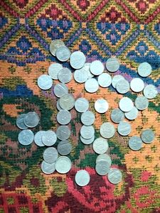 Fifty Pieces Of 50 Paisa Coins