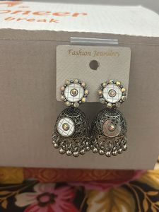 Silver Jhumka Earrings