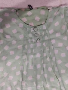 Mint Green Polka Dot Top