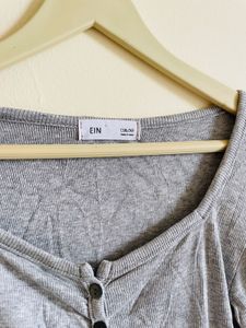 Korean Grey Full Sleeves Top